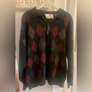 Florence Tricot Men’s Argyle Sweater Made In Italy - Large